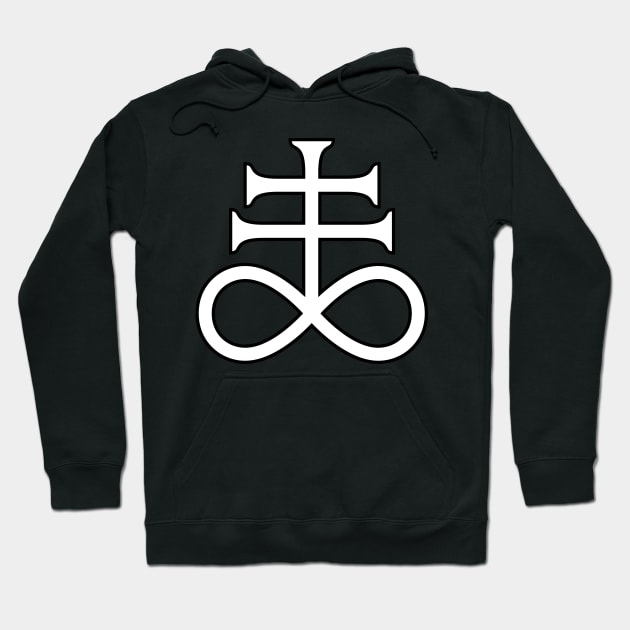 Leviathan Cross White Body Black Outline Hoodie by anonopinion